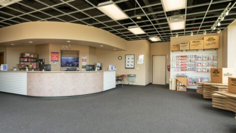 Storage facility office and supplies at Premium Self Storage in Saint Clair Shores, MI.