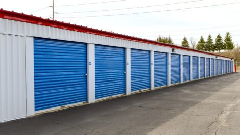 Standard, outdoor storage units at National Mini Storage in Kalamazoo, MI.