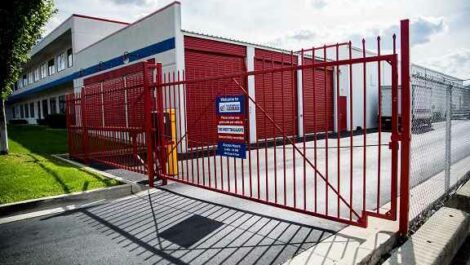 Self Storage facility gated entrance.
