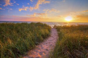 Sunset on Michigan Coast Line