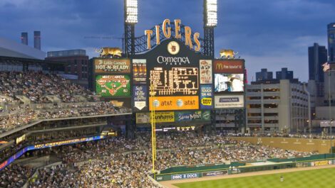 Comerica Park baseball field in Detroit.