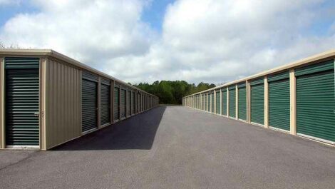 Outdoor self storage units.