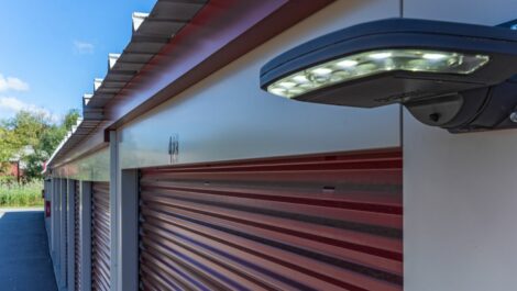 National Storage - Grand River Lyon security lights on drive-up units.