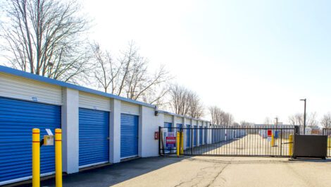 Drive-up storage and security gate at National Storage on Joy Road in Canton, MI.