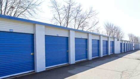Drive-up storage units at National Storage on Joy Road in Canton, MI.